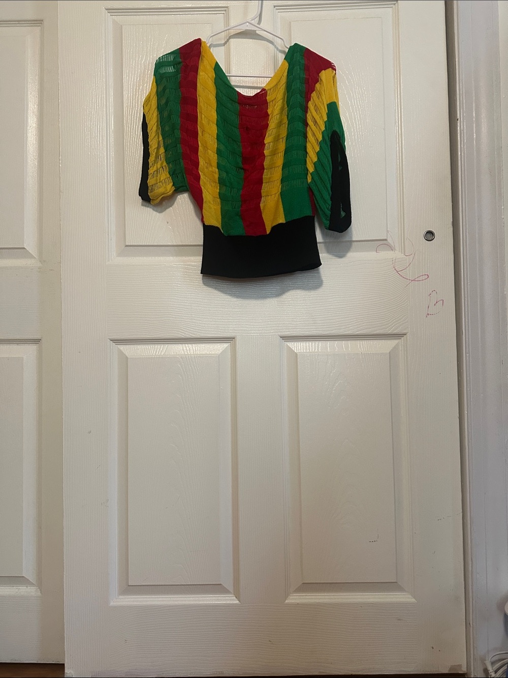 Hera Collection Jamaican Crop Top in Red, Yellow & Green with Black